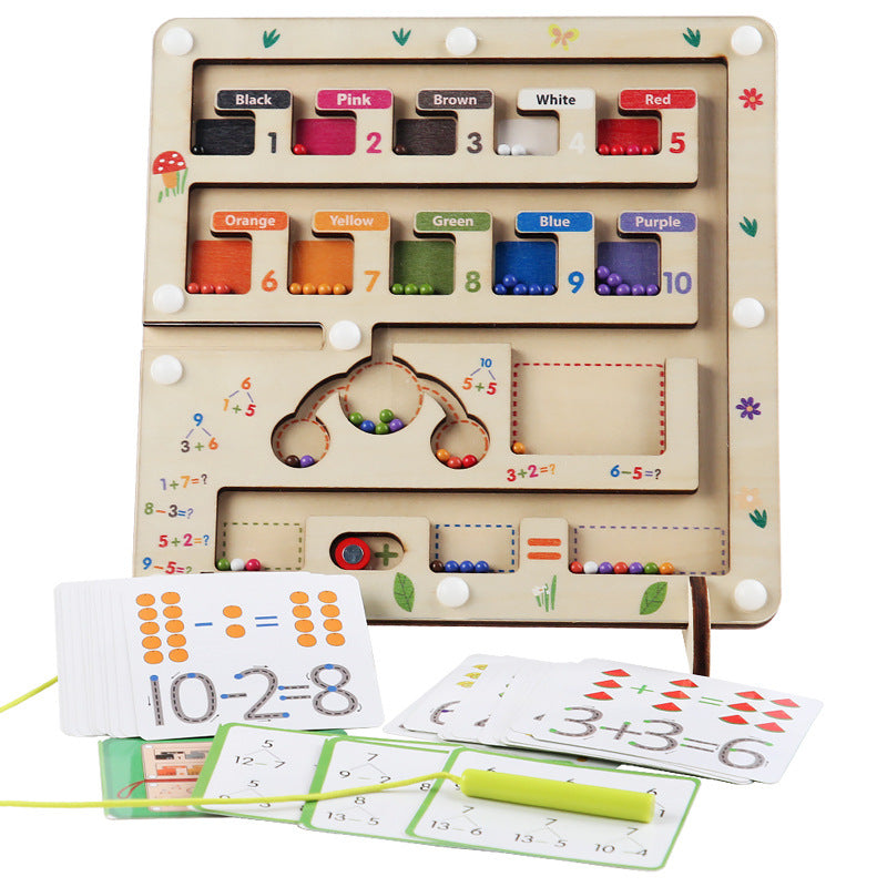 Wooden Montessori Toys Magnetic Labyrinth Digital Clock 3