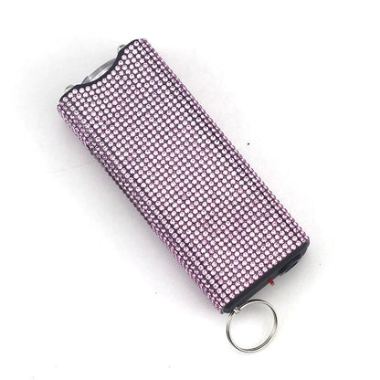 Self Defense Rhinestone Flashlight Electric Shock Keychain 20