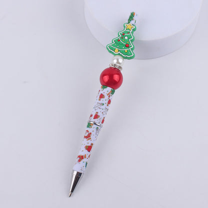 Santa Claus Snowman Silicone Beaded Pens Christmas Holiday Novelty Gift 14