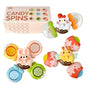 Candy Suction Cup Spinner Bath Toys Set of 3 for Babies