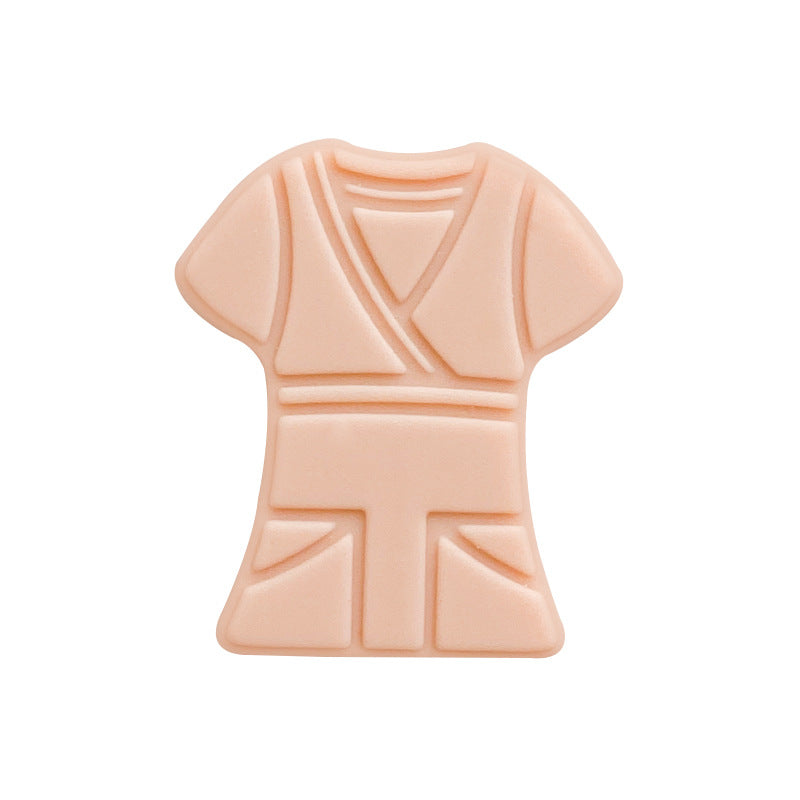 10pcs Silicone Focal Beads Cloth Shirt Shape with Belt Detail 9