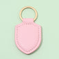 Leather Shield Keychain Classic Design with Metal Ring 6