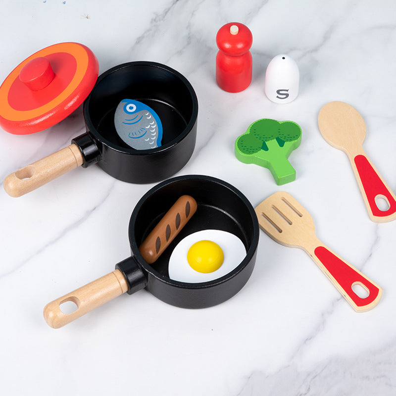 Wooden Cookware Kitchen Montessori Toys for Toddlers 3