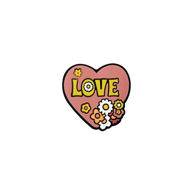 20Pcs Silicone Focal Beads Love Valentine S Day Roses Heart Design 7