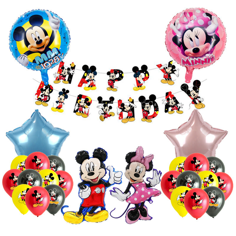 Mickey Minnie Cartoon Foil Balloon Set Birthday Party Decoration