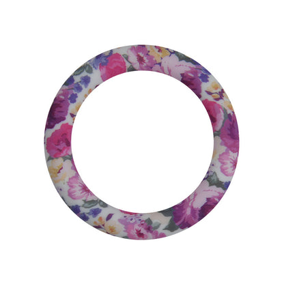 65mm Printed Silicone Beads Rings Multi Color Design 12