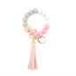 Silicone Bead Wristlet Keychain with Wooden Hexagon Bead Tassel 9
