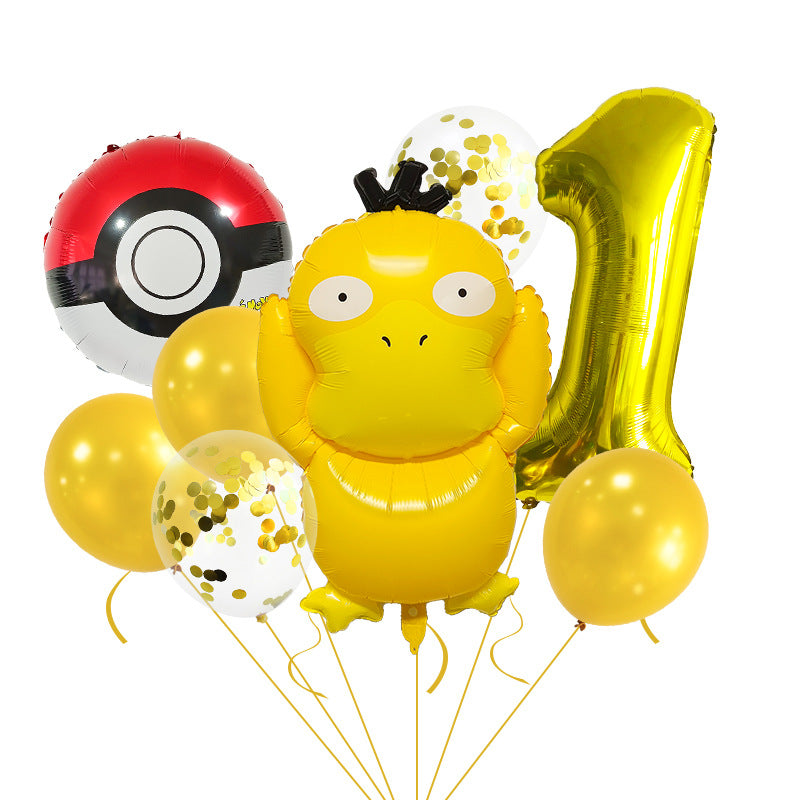 Pocket Monster Duck Foil Balloon Set Party Decoration 20x15cm
