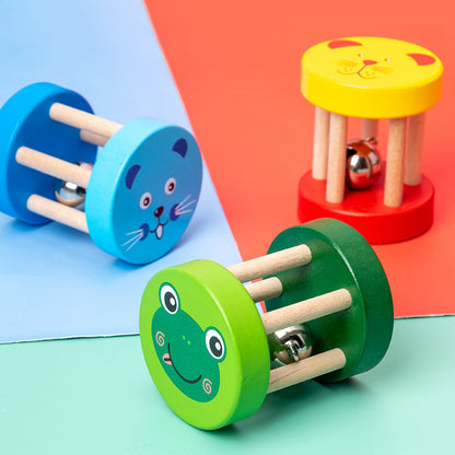Wooden Rattle Musical Instrument Cage Bell Early Educational Toy