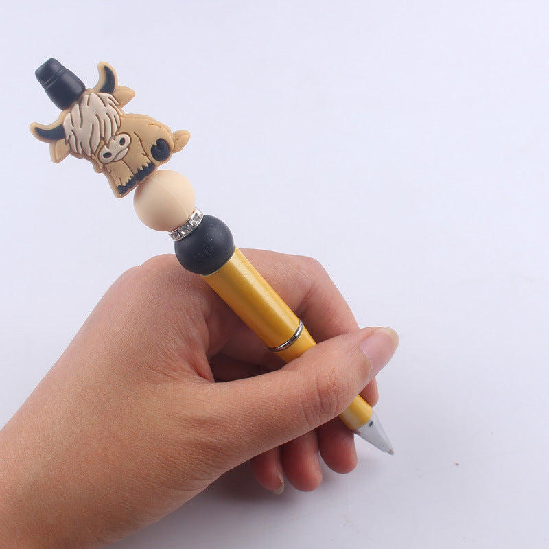 Cartoon Animal Silicone Beaded Pens Handmade Novelty Pen Gift 4