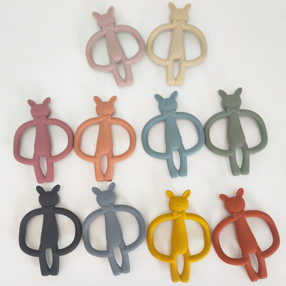 Silicone Baby Teether Rabbit Shape 2Pcs Set for Infant 5