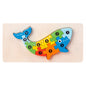 Wooden Building Blocks Animal Traffic Shapes Matching 3D Puzzle Toy 16