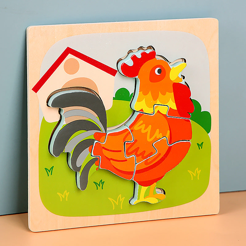 Wooden 3D Animal Puzzle Educational Toy for Kids 15cm 19