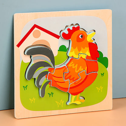 Wooden 3D Animal Puzzle Educational Toy for Kids 15cm 19