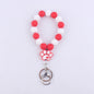 Dog Claw Silicone Bead Wristlet Keychain with Paw Charm 10