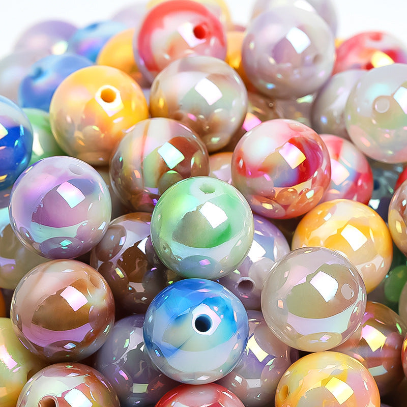 20pcs 16mm Round Acrylic Beads UV Finish DIY Bracelet Making 3