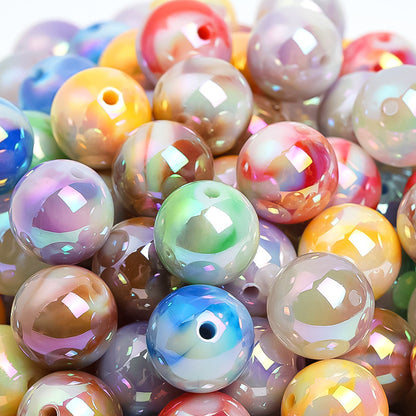 20pcs 16mm Round Acrylic Beads UV Finish DIY Bracelet Making 3