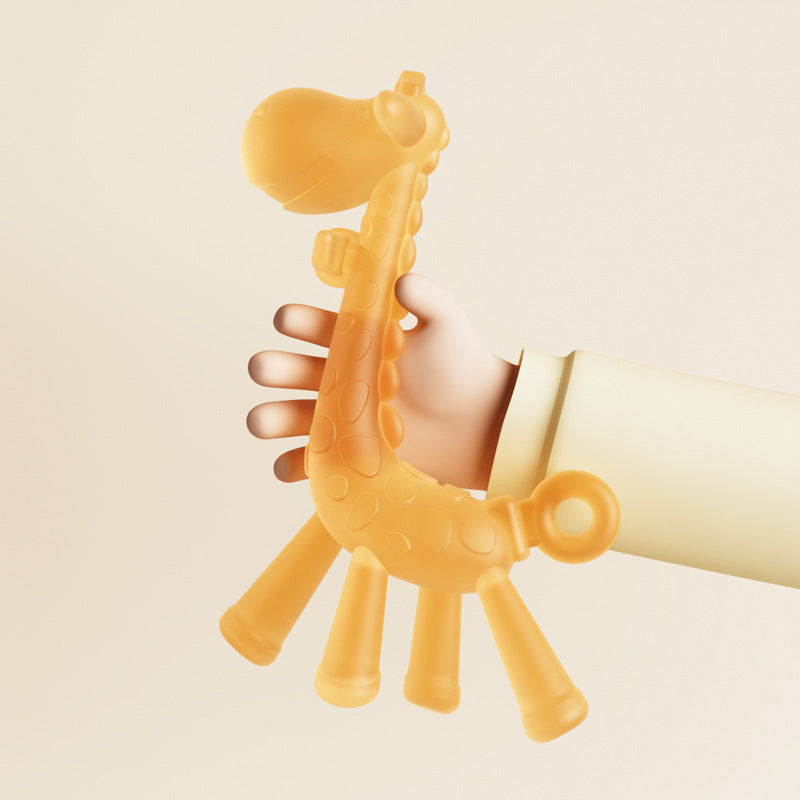 Giraffe Silicone Teether Baby Soothing Toy in Multiple Colors 3