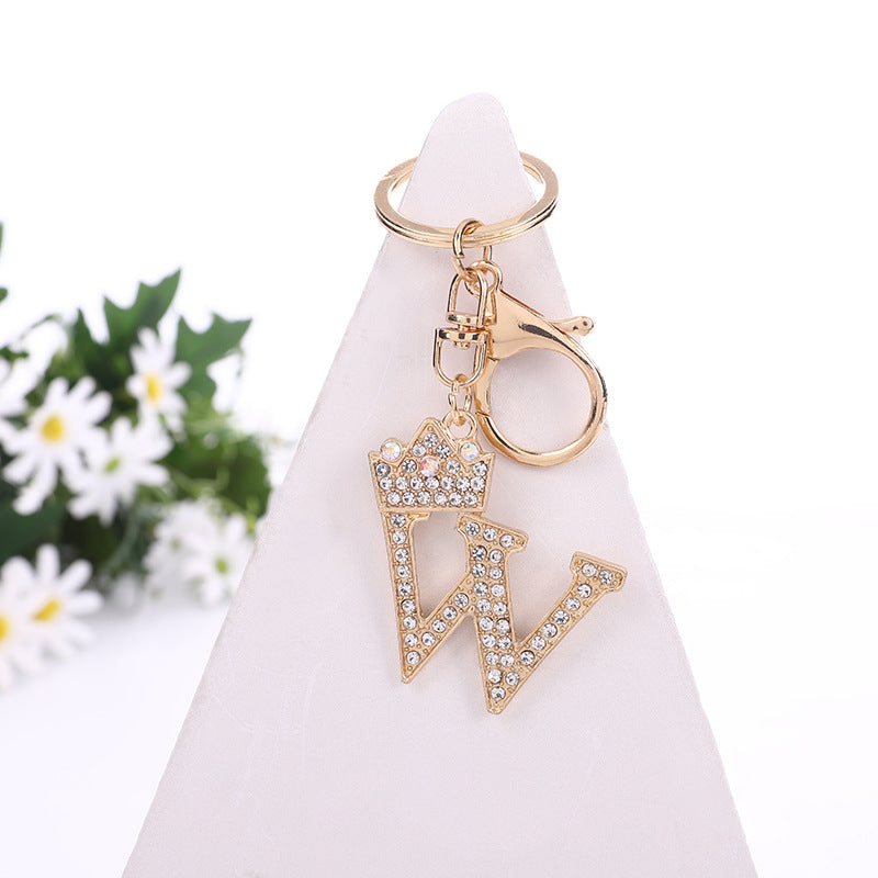 Alloy Diamond Letter Keychain Zinc Alloy Material A to Z Initial 26