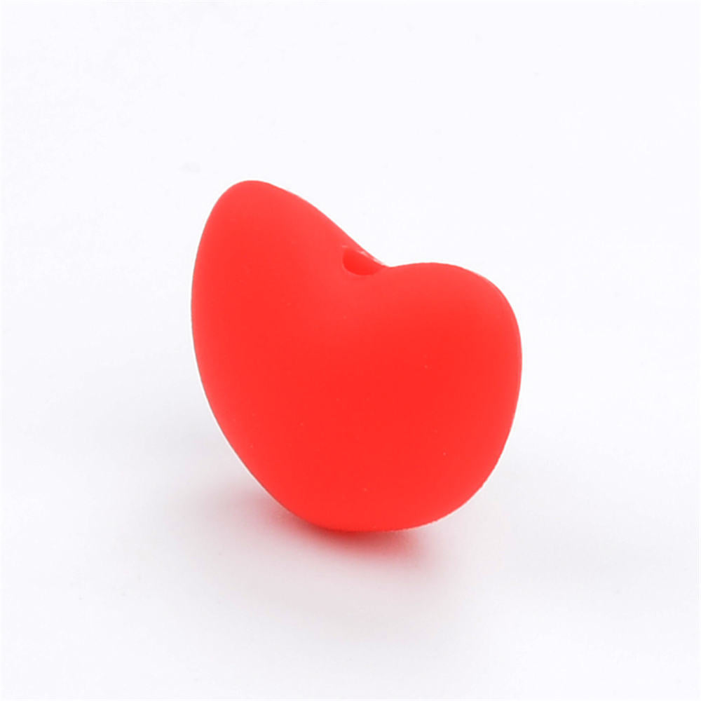 20pcs Silicone Focal Beads Heart Shaped Smooth Surface 7