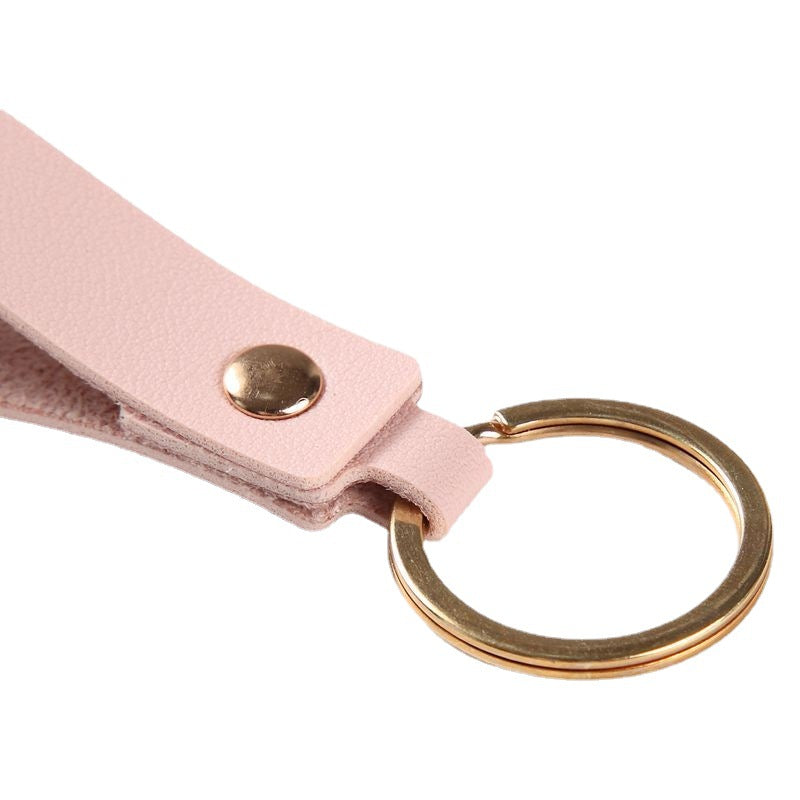 Leather Wristlet Key Ring with Metal Ring 85 x 16mm 5