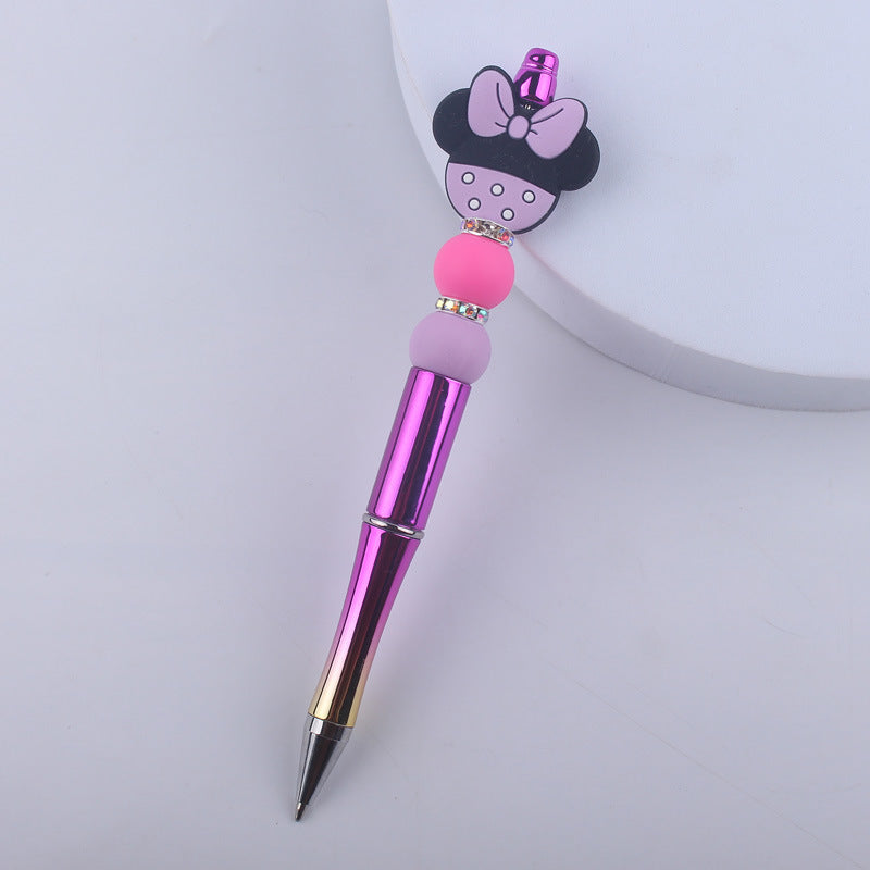 Animal Bow Silicone Beaded Pens Colorful Ballpoint Handmade Gift 9