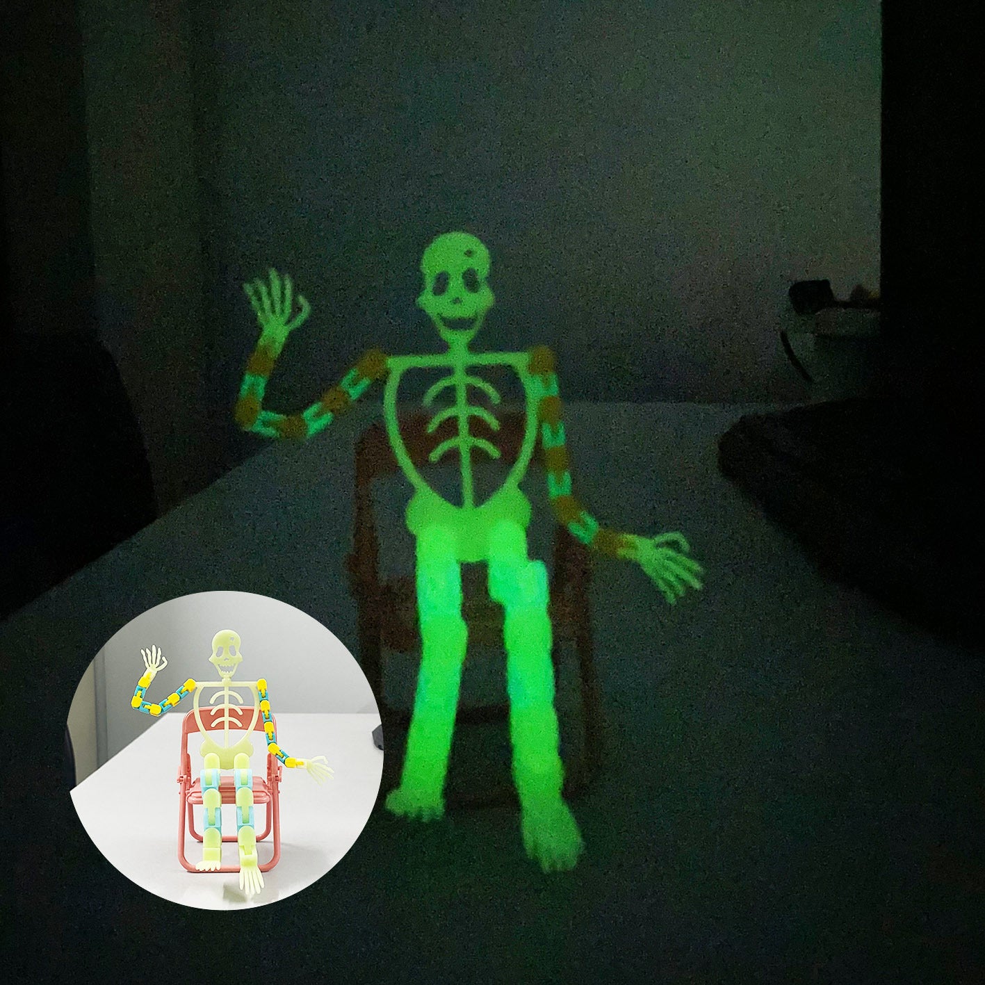 Glow in the Dark Transformable Skeleton Man Sensory Fidget Toy 2