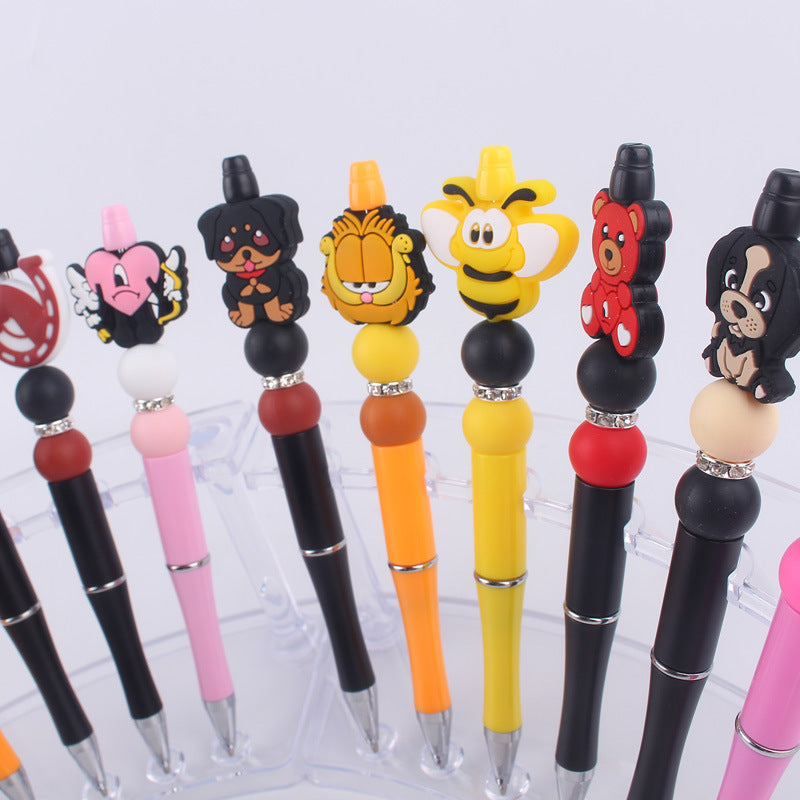 Animal Bee Dog Silicone Beaded Pens Handmade Novelty Pen Gift 3