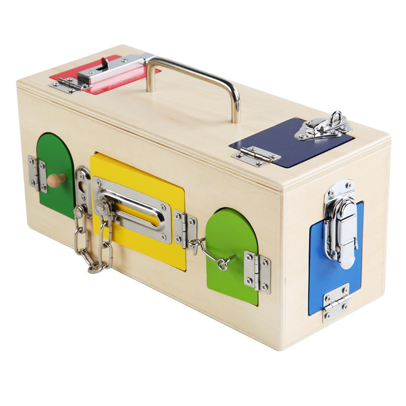 Wooden Key Lock Box Montessori Toys for Toddlers 32.5cm 3