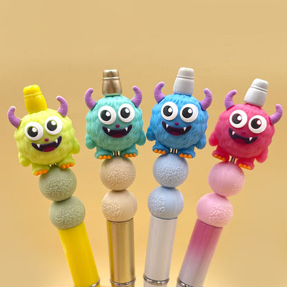 20Pcs Silicone 3D Focal Beads Cute Monsters Front Facing 2