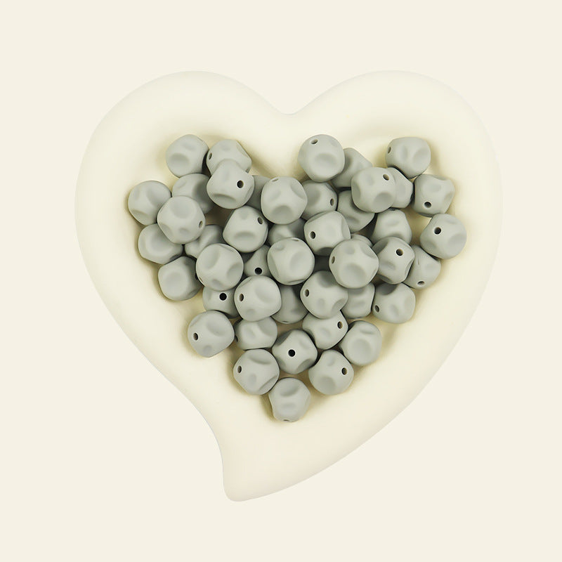 50pcs 15mm Irregular Silicone Beads Solid Color 22