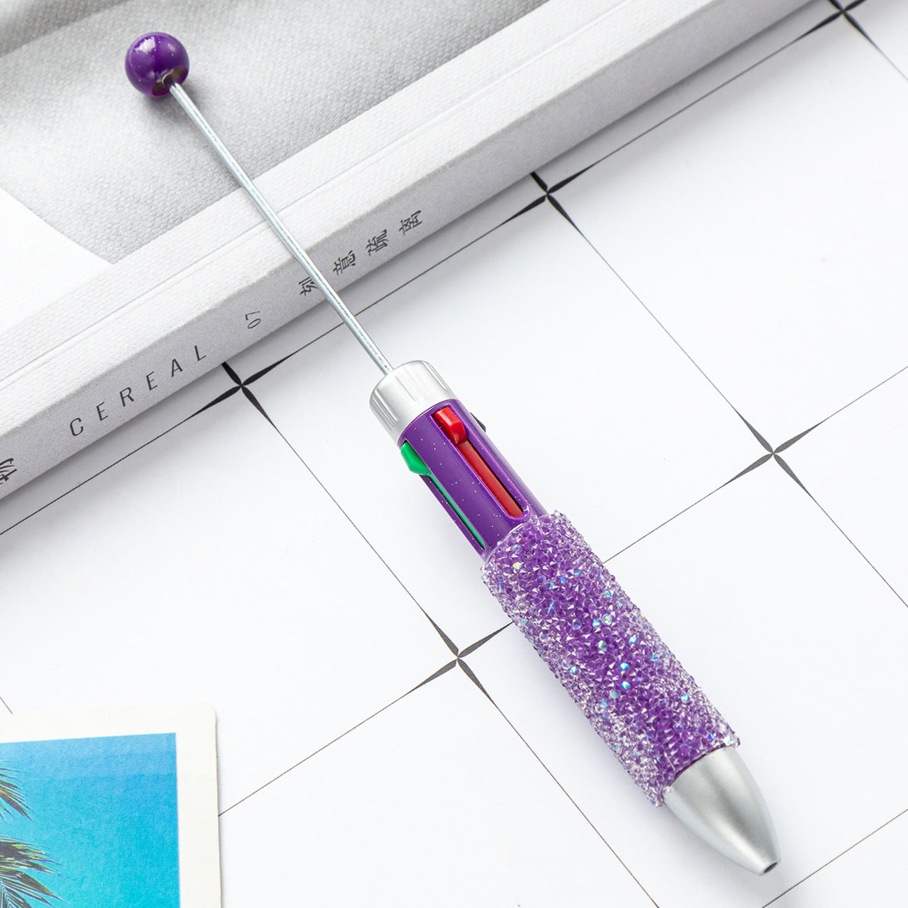 4 In 1 Beadable Ballpoint Pen Plastic DIY Four Color Sugar Craft 18