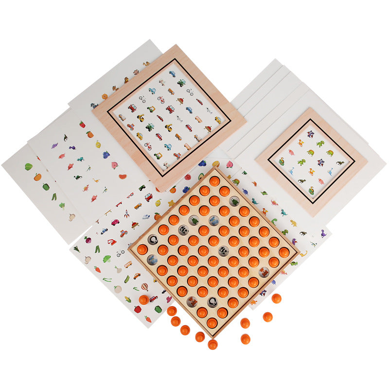 Wooden Memory Chess Montessori Toys Educational Toy 4