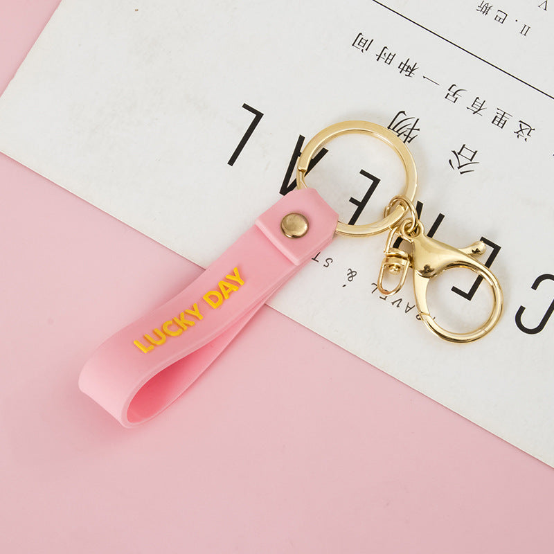 Lucky Day Soft Rubber PVC Keychain with Metal Ring and Hook 6