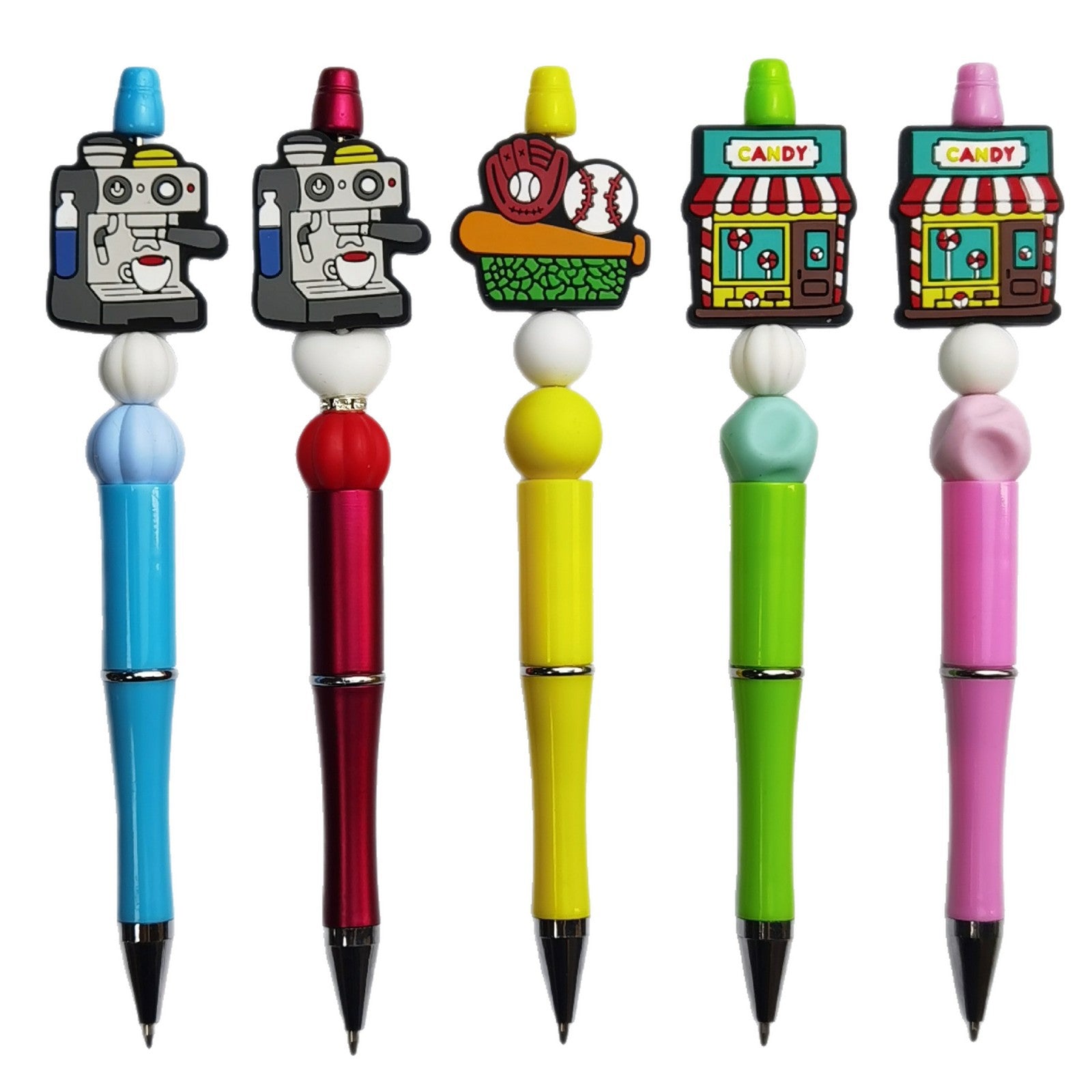 20Pcs Silicone Focal Beads Cartoon Creative Candy Baseball Holding Bat and Balls 2