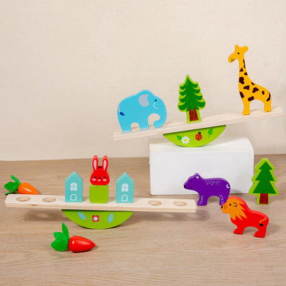 Wooden Animal Balance Building Blocks Montessori Toys 5