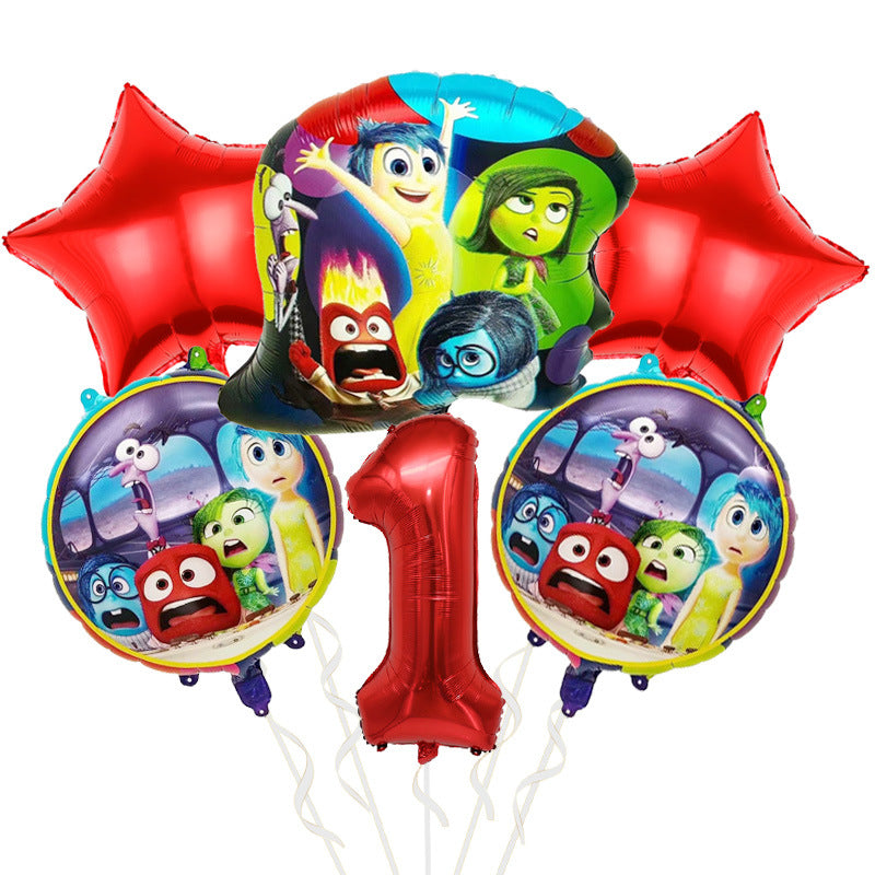 Inside Out Foil Balloon Set Kids Birthday Party Decoration 5pcs 10pcs 14