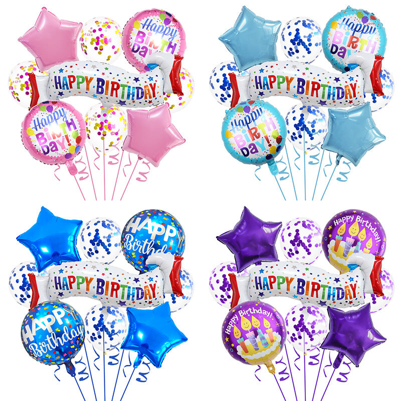Happy Birthday Foil Balloon Set Kids Party Decoration