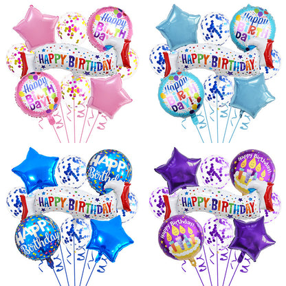 Happy Birthday Foil Balloon Set Kids Party Decoration