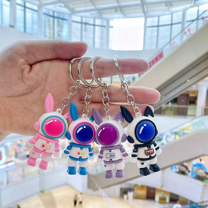 Rabbit Astronaut Silicone Bead Keychain Space Rabbit Charm 2