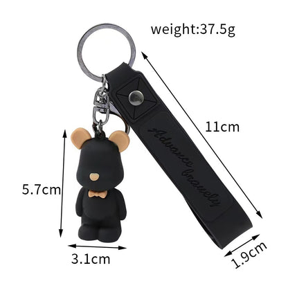 Bear Silicone Keychain with Silicone Strap Charm for Bag or Keys 5