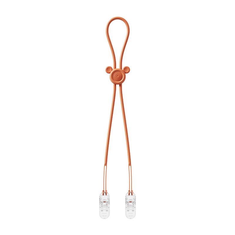 Silicone Baby Teether Anti Loss Rope with Clip 42.5cm 19