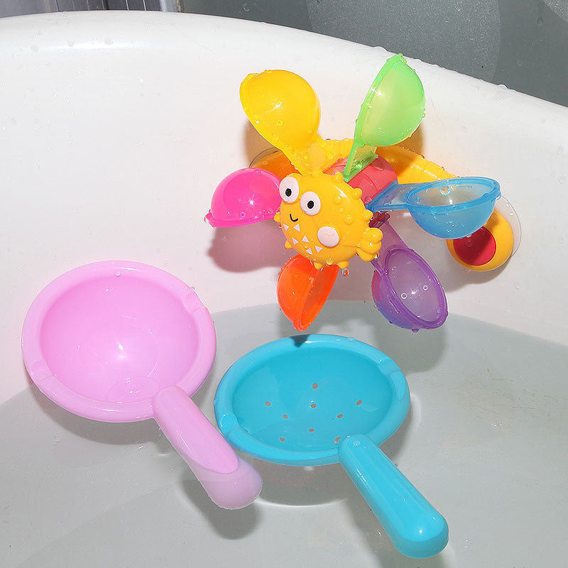 Plastic Windmill Rotary Table Toy with Spoons for Toddlers 4