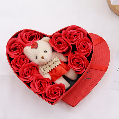 Soap Flower Bear Heart Shape Gift Box Valentine's Day Gift 6
