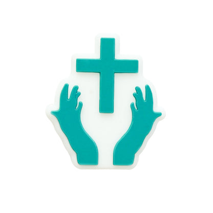 20pcs Silicone Focal Beads Pacifier Chain Hands Holding Cross 10