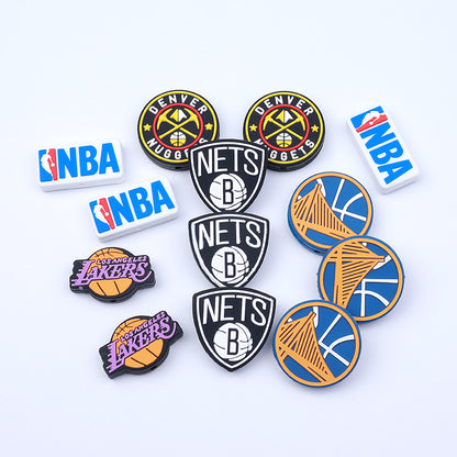 20pcs Silicone Focal Beads Basketball Team Logo Variety Set 2