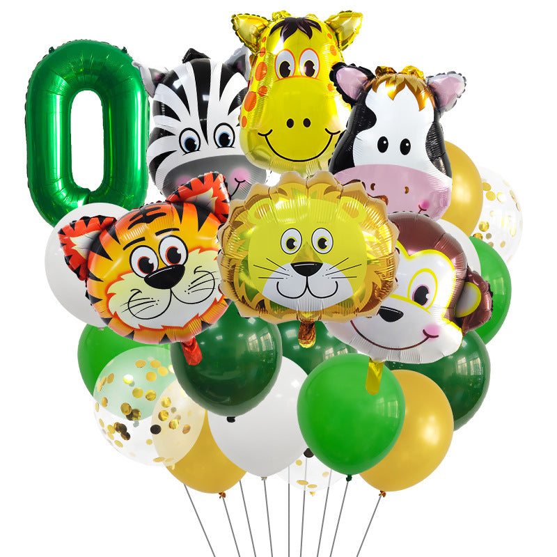 Jungle Animals Foil Balloon Set Birthday Party Decoration 11