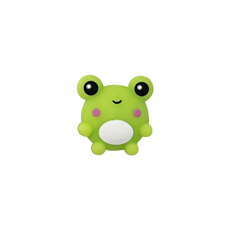 20Pcs Silicone 3D Focal Beads Frog Smiling Face Front Facing 6