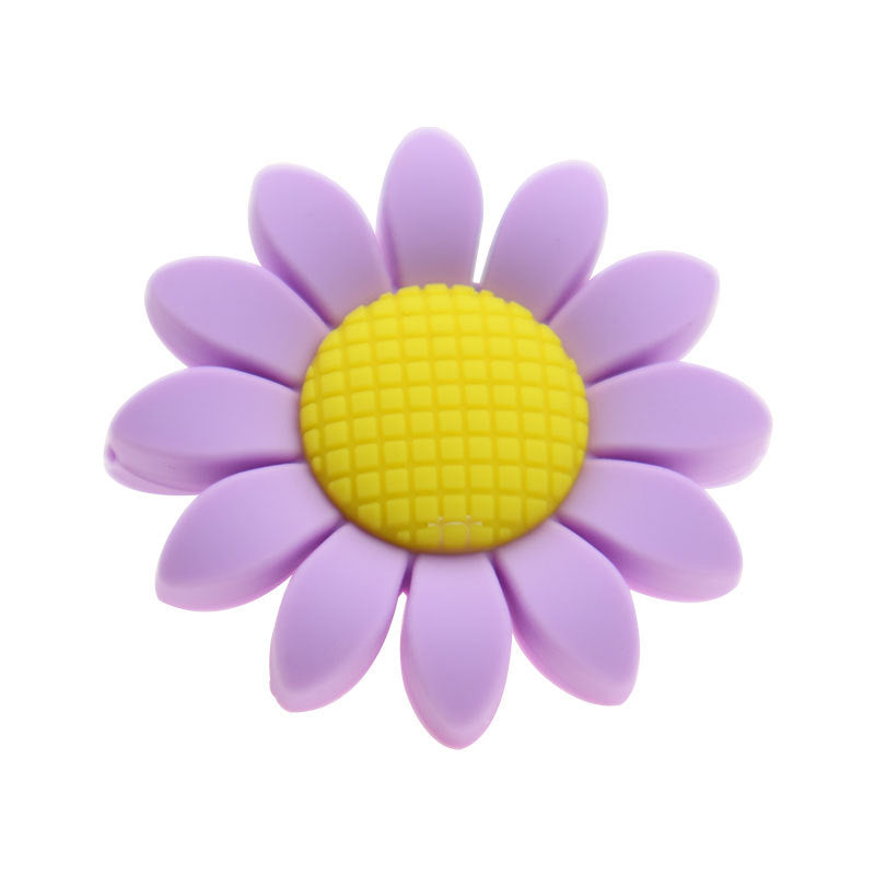 20pcs Silicone Focal Beads Sunflower Flat Design with Center Detail 9