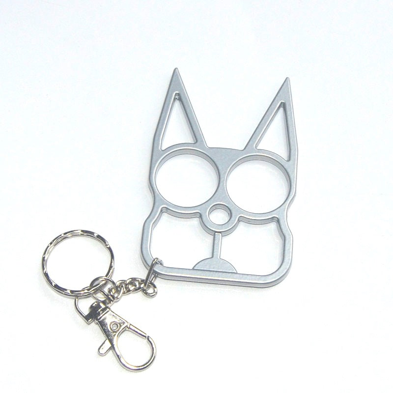 Self Defense 2 Finger Clasp Zinc Alloy Keychain Multi Functional 9